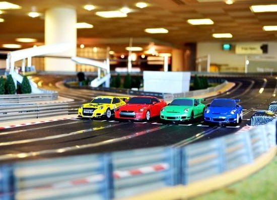 Giant Scalextric 4 lane replica Brands hatch racing game