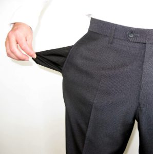 Man shows his empty pocket after Ravi professional pickpocket has picked his pocket