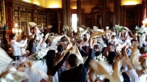 The Three Waiters Singing Waiters Highclere Castle Downton Abbey Wedding Guests Waving Napkins in The Air