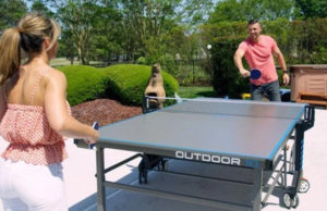 Table Tennis Outdoor Table With People Playing