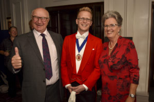 Red Coat Toastmaster & MC Dan With Mother & Father Of The Bride