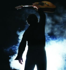 Neil Diamond Tribute Guitar Iconic Silhoutte Against Smoke & Lights