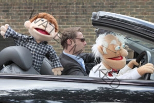 Paul Zerdin In Open Top Car With Albert And Sam