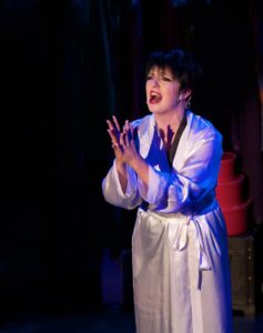 Liza Minnelli Tribute Singing Live Wearing A White Silk Dressing Gown