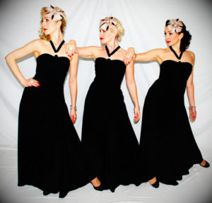 The Spinettes Vintage Trio Pose In Black Evening Gowns First & Foremost Entertainment Ltd