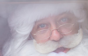 Santa Claus Father Christmas Extreme Close Up On Face Soft Focus