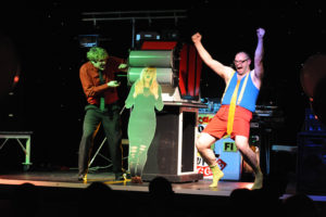 Illusionists Mangler Live With Assistant Squashed Between The Rollers