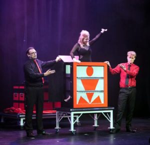 Slightly Unusual Stage Illusionists Split Press Live About To Perform The Impossible