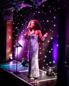 Diana Ross Tribute In A Sequinned Silver Gown