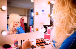 Dolly Parton Tribute In Front Of Mirror