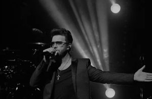 George Michael Tribute Mid Song Black & White Image