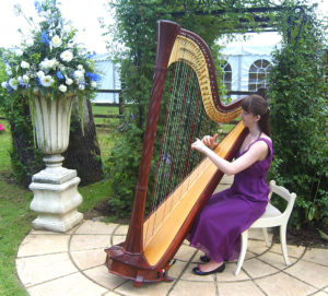 Harpist Heather Performing At A Garden Party