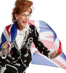 Ida Barr Dressed As A Pearly Queen With Union Jack Flag
