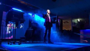 Paul Cabaret Magician On Stage First & Foremost Entertainment Ltd