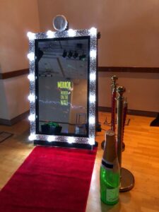 Hollywood Magic Mirror At Corporate Event With Red Carpet Ropes And Poles First & Foremost Entertainment Ltd